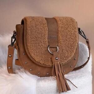 NWT Wrangler Sherpa Saddle Bag Crossbody Bag - Brown
